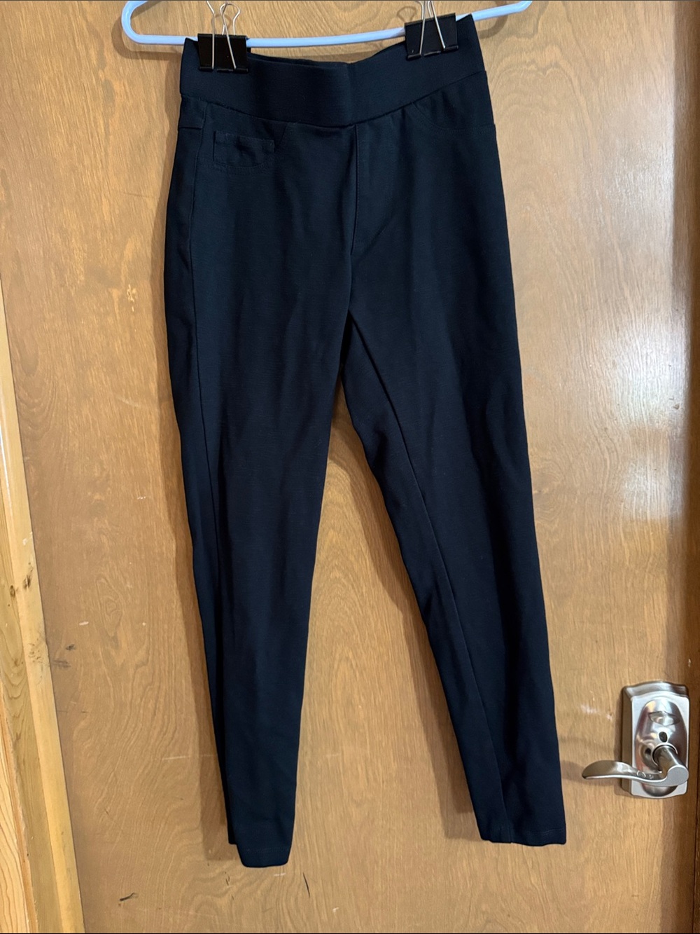 Matty M Black Slim Ponte Tapered Pants